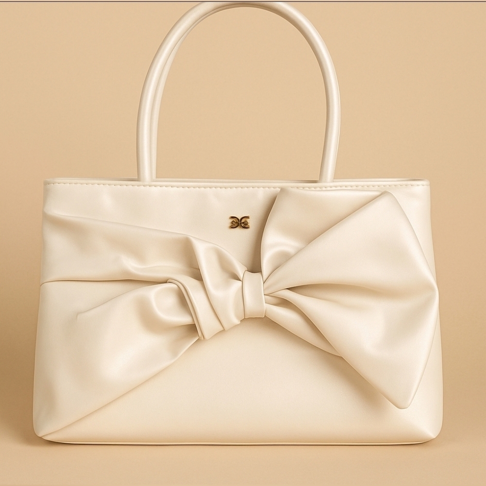 Sam Edelman Cream Bow Clutch